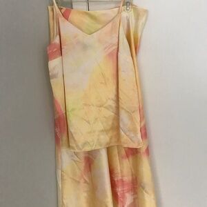 Ladies Size S  Camisole with Skirt Silk Tye Dye